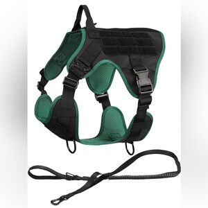 Tactical Dog Harness and Vest Set - Strong & Adjustable Fit with Metal D Ring
